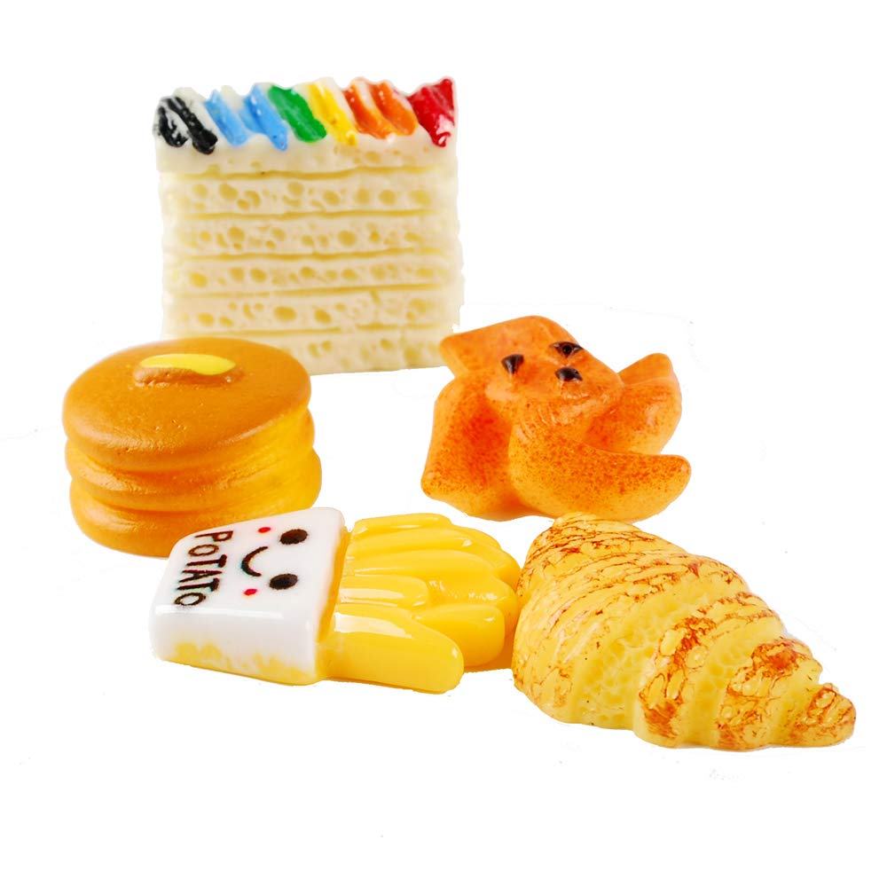 NWFashion 112PCS Miniature Decor Dessert Pastry Toy Food Cake Topper Scrapbooking Shoe Decoration Charms(Bread)