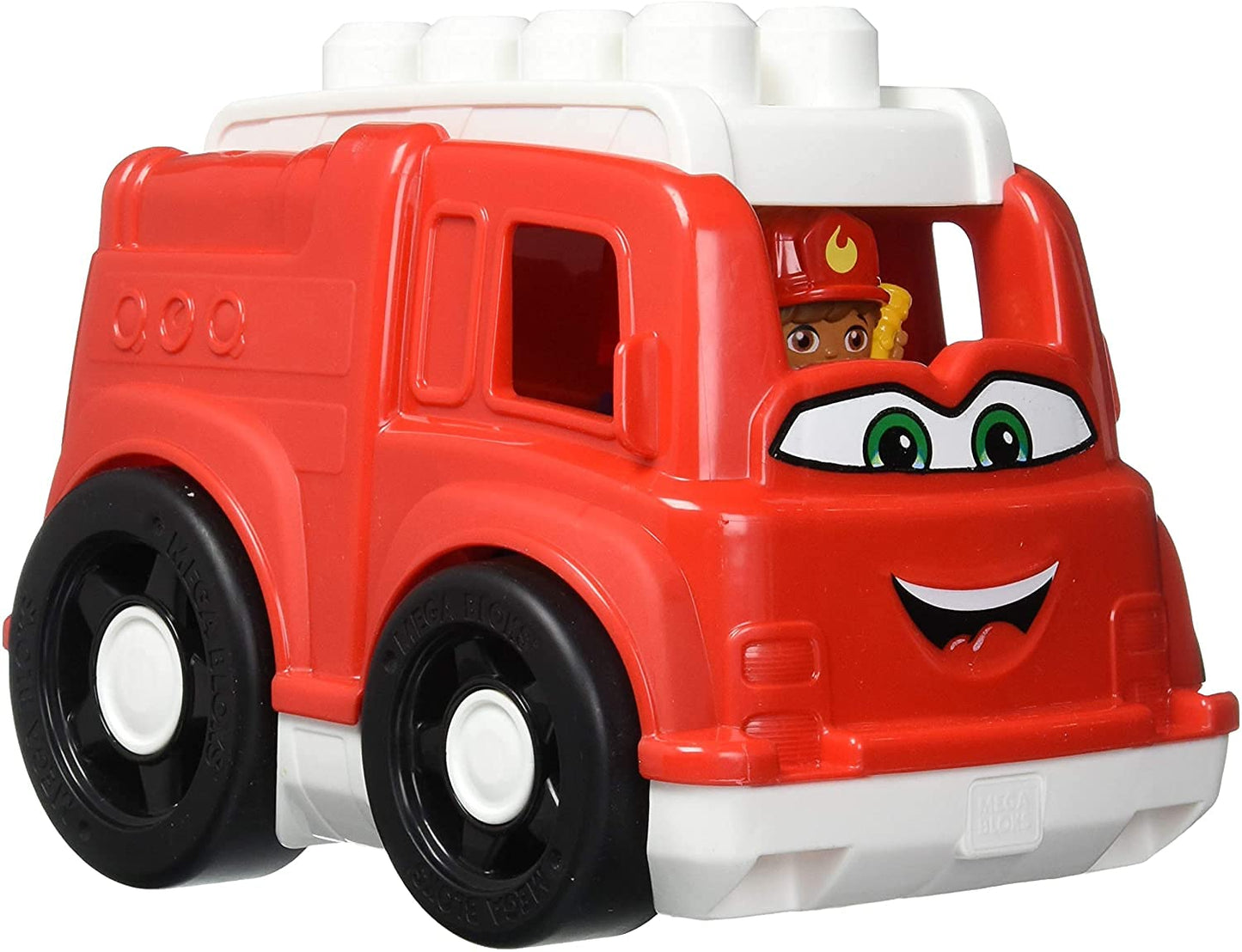 Mega Bloks First Builders Toddler Building Blocks Toy Set, Freddy Firetruck With 6 Pieces And Storage, 1 Figure, Red, Ages 1+ Years