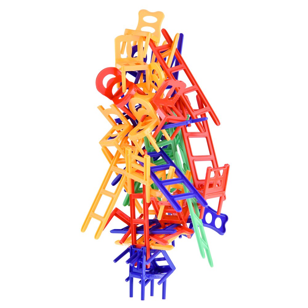 Weofferwhatyouwant - Chairs And Ladders Family Game - Stacking Balance Game. 44 Individual Pieces