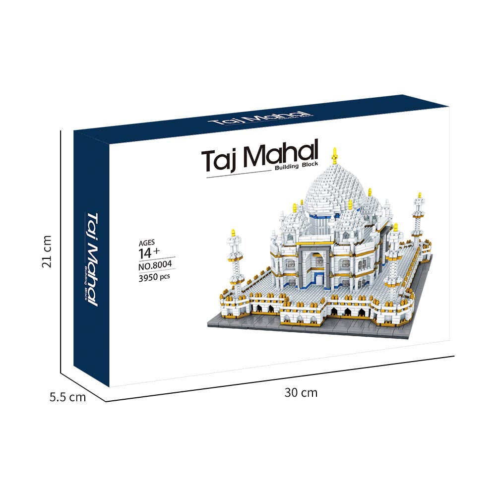 KLMEi Taj Mahal Architecture Collection Building Set - 3950 pcs Micro Block Model Kit for Adults & Kids, Multicolor