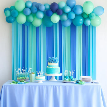 Captain Decor Blue Streamers - 6 Pack of 492ft Crepe Paper Rolls for Party Decorations (1.8 inch x 82 ft/Roll)
