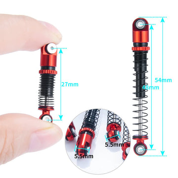 RCLIONS 1/24th RC Shocks 48mm Absorber Damper for All 1:24 Axial SCX24 AXI90081 Deadbolt AXI00002 JLU AXI00005 Gladiator RC Craw