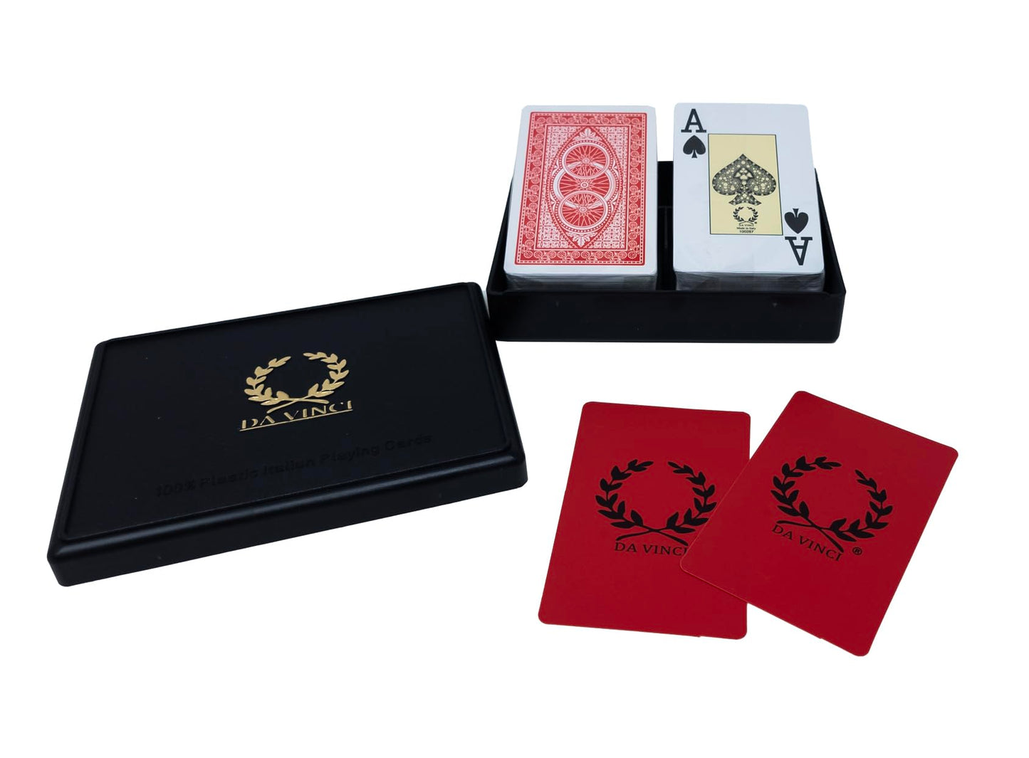 DA VINCI Plastic Playing Cards Set - 2 Decks, Bridge Size, Multicolor, Model 851-BJ