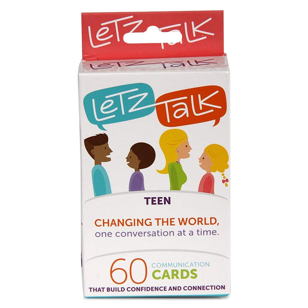 Letz Talk Conversation Cards - Communication Game for Teens, Build Confidence & Emotional Intelligence, Ages 13-18, Medium Cardstock