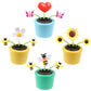 4 Solar Dancing Bee Toy Solar Powered Dancing Flower In Colorful Pots Swinging Heart Sun Flower Flip Flap Animated Bobblehead Dancer Window Rose Sun Catcher Car Dashboard Decor Portable Suncatchers