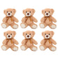 Seyomi Plush Teddy Bear Stuffed Animal, 6 Packs 13.7 Inches Teddy Bear For Baby Shower For Boys Girls Teddy Bear Bulk For Birthday Wedding Party, Light Brown