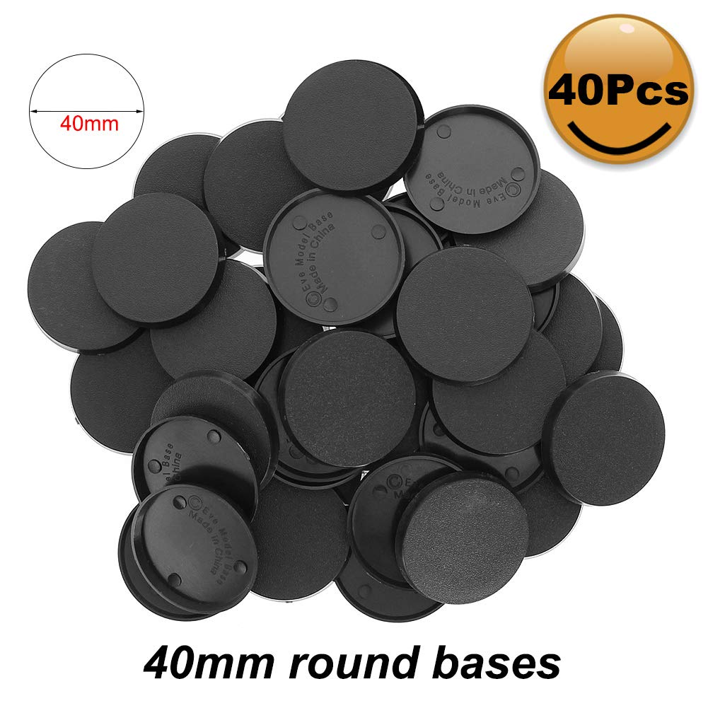 Evemodel Mb540 40Pcs Round Plastic Model Bases 40Mm Or 1.57Inch For Gaming Miniatures Or Wargames Table Games