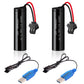 VICMILE 3.7V 2000mah Li-ion Battery 2Pack with 2 USB Chargers SM-2P Plug 15C RC Recgargeble Battery Compatible with DE45 DE42 Re