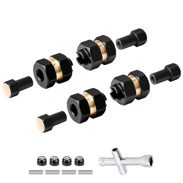4pcs Brass Extended 7mm Hex Wheel Hubs Extension Adaptor Combiner Coupler for Axial SCX24 Upgrades 1/24 RC Crawler Car Replaceme