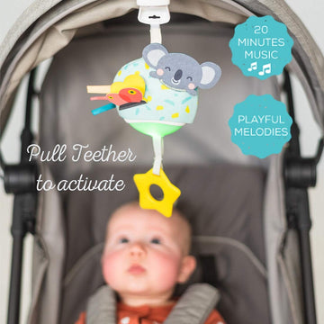 Taf Toys Musical Koala, On-The-Go Pull Down Hanging Music And Lights Infant Toy | Parent And Baby’S Travel Companion, Soothe Baby, Keeps Baby Relaxed While Strolling, For Newborns And Up