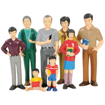 Constructive Playthings Pretend Play Family - Asian Family - Grandpa To Baby 5 Inches