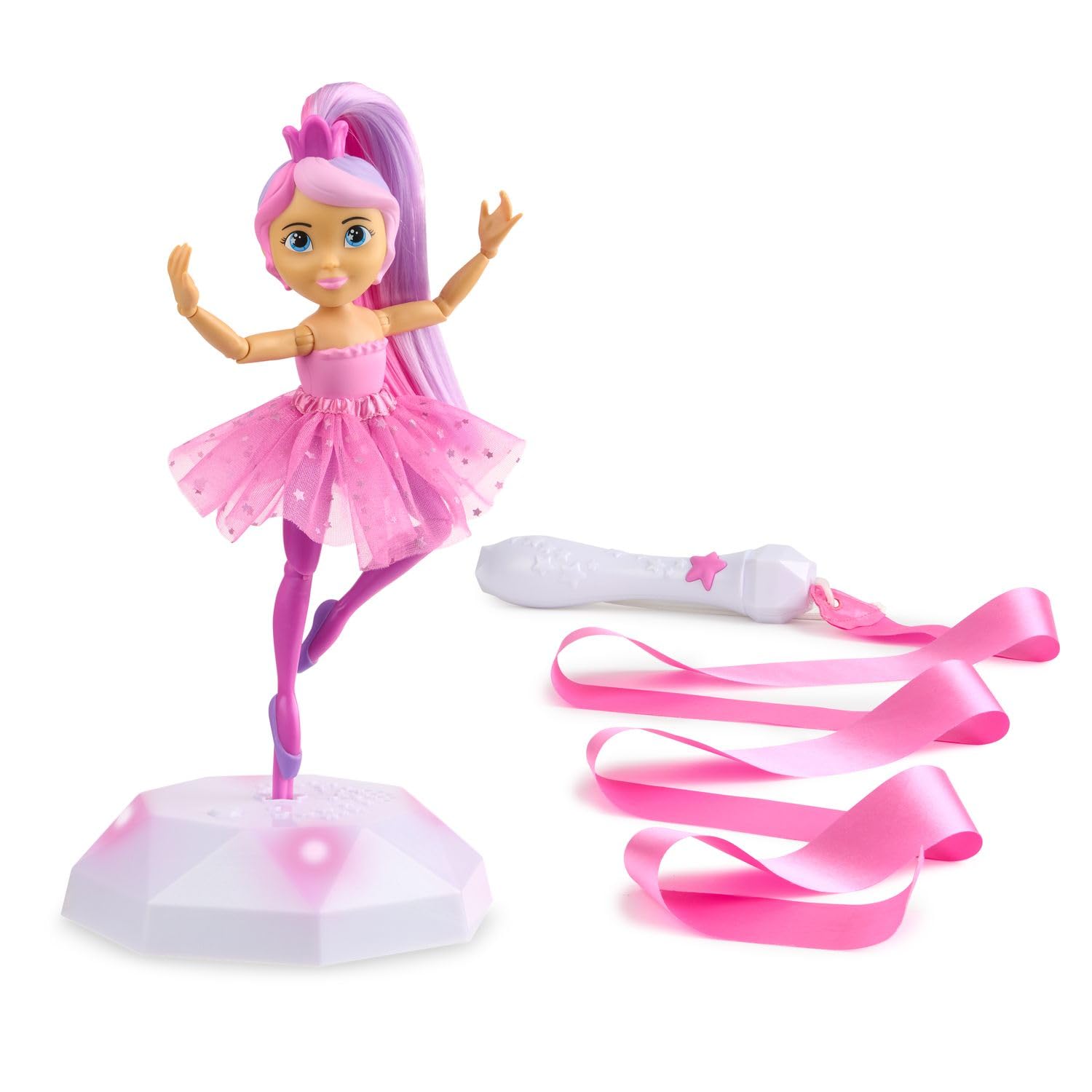 Twirl Along Dancing Doll, Lena Ballerina, with Wand and Light-Up Stage (Ages 3+)