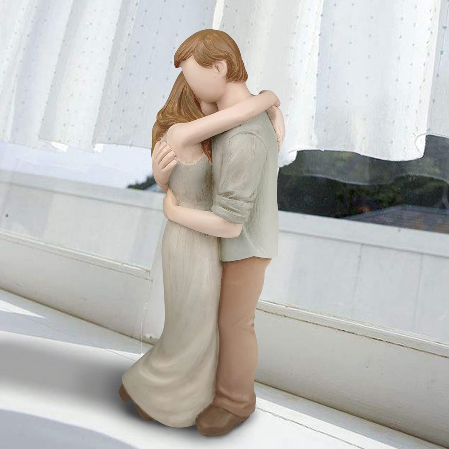 Camsoon Romantic Hug Couple Happy Wedding Anniversary Sculpted Hand-Painted Figurine Gifts For Her Him, In Loving Moments Statue Gift For Engagement Valentine'S Day Birthday