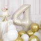 Suwen Cream White 40 Inch Number Balloon 4, Safe Material, Jumbo Birthday Party Decorations For Boy Or Girl Anniversary Supplies