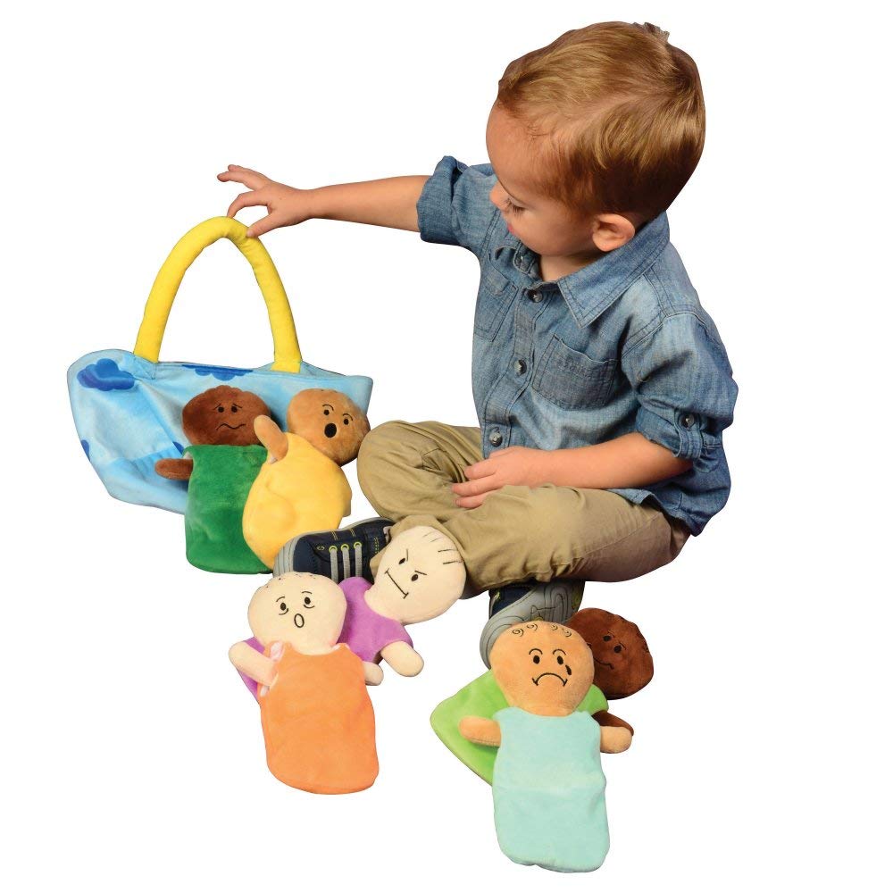 Constructive Playthings 6-Piece Expression Plush Baby Dolls Set For Social Emotional Learning, Plush Multicultural Sensory Cloth Babies Toy Set, Multicolor