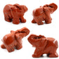 Ouubuuy Flame Jasper Crystal Elephant Pocket Guardian Figurine Elephant Statue 1.5 Inch For Healing Reiki Spiritual Gift Cute Meditation Office Room Desk Decor