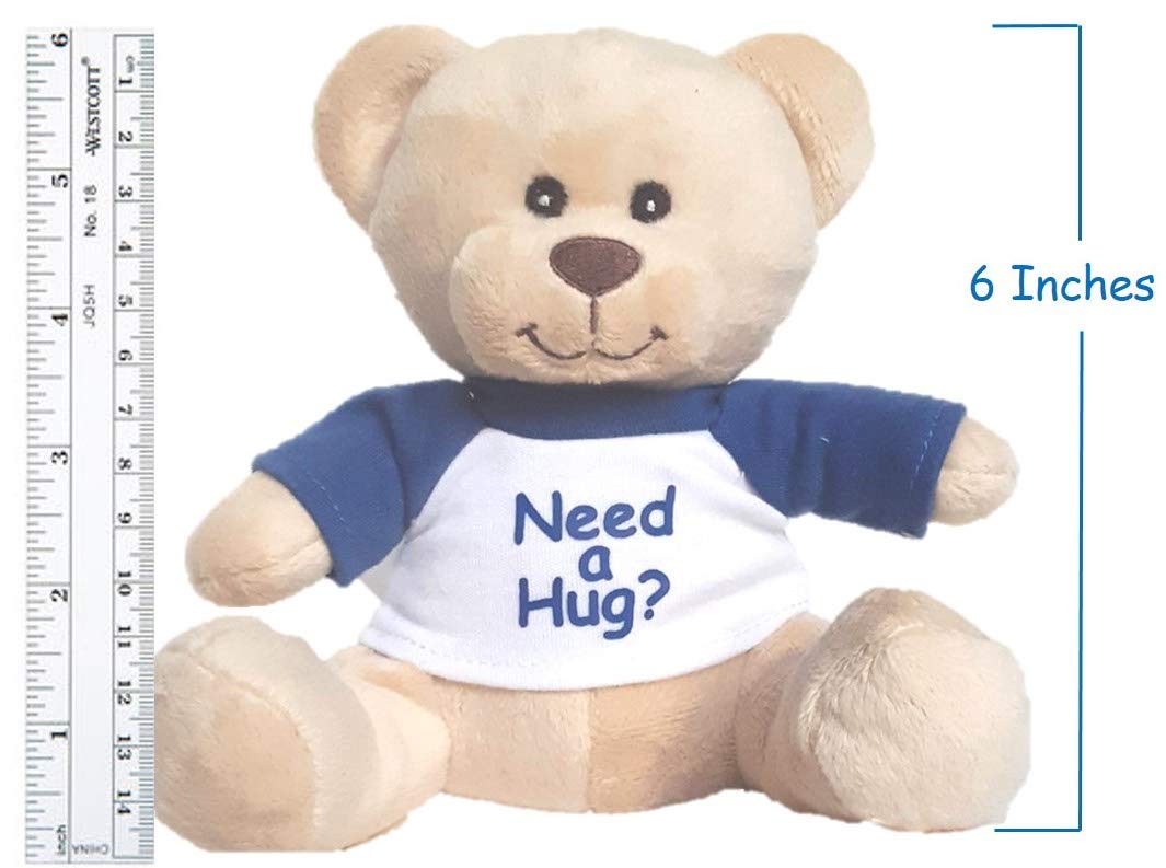 Hug-a-BooBoo 6 Inch Tan Plush Mini Teddy Bear with 'Need a Hug?' T-Shirt - Adorable Gift for All Occasions