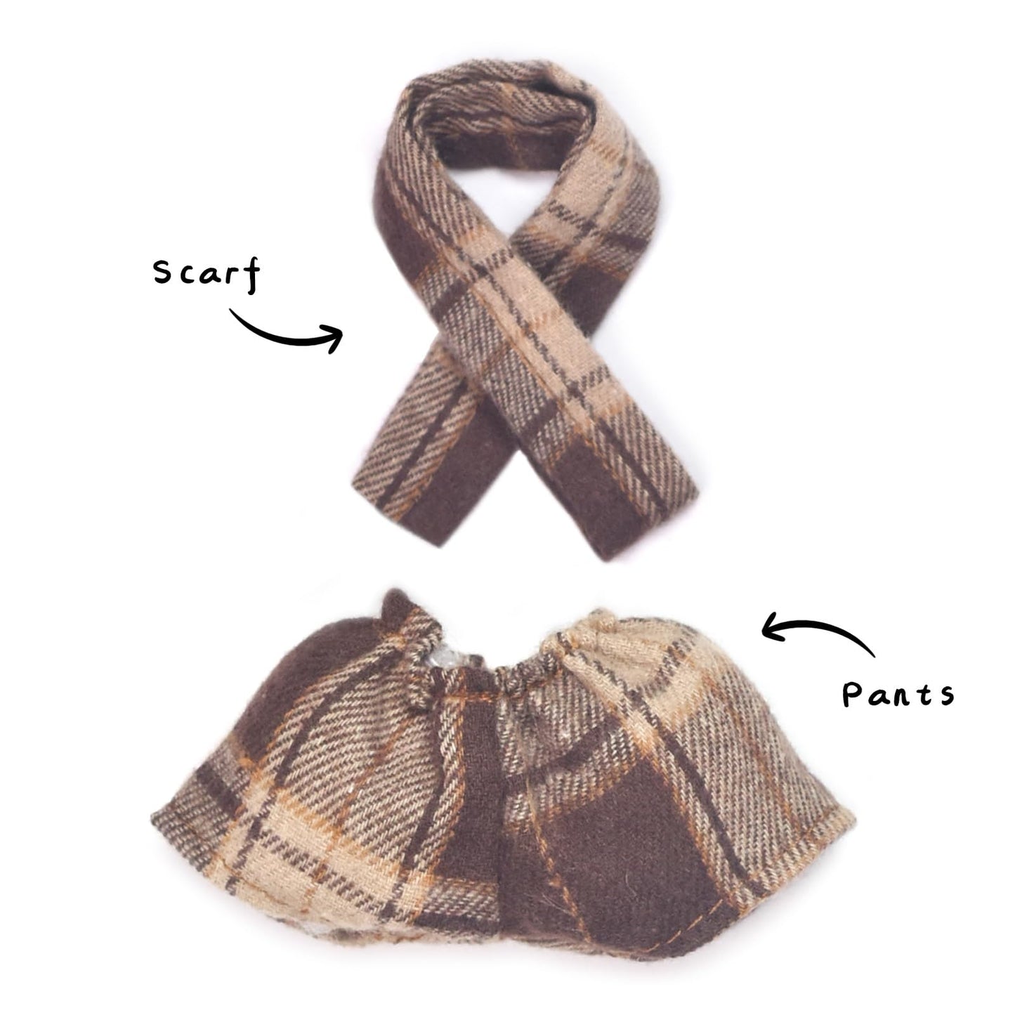 WASAFV Clothes for Labubu (NO Doll) fit 17cm(6.69'')  enhanced Outfit with Accessories  Soft & Stylish Hand-Woven Doll Set  Pants