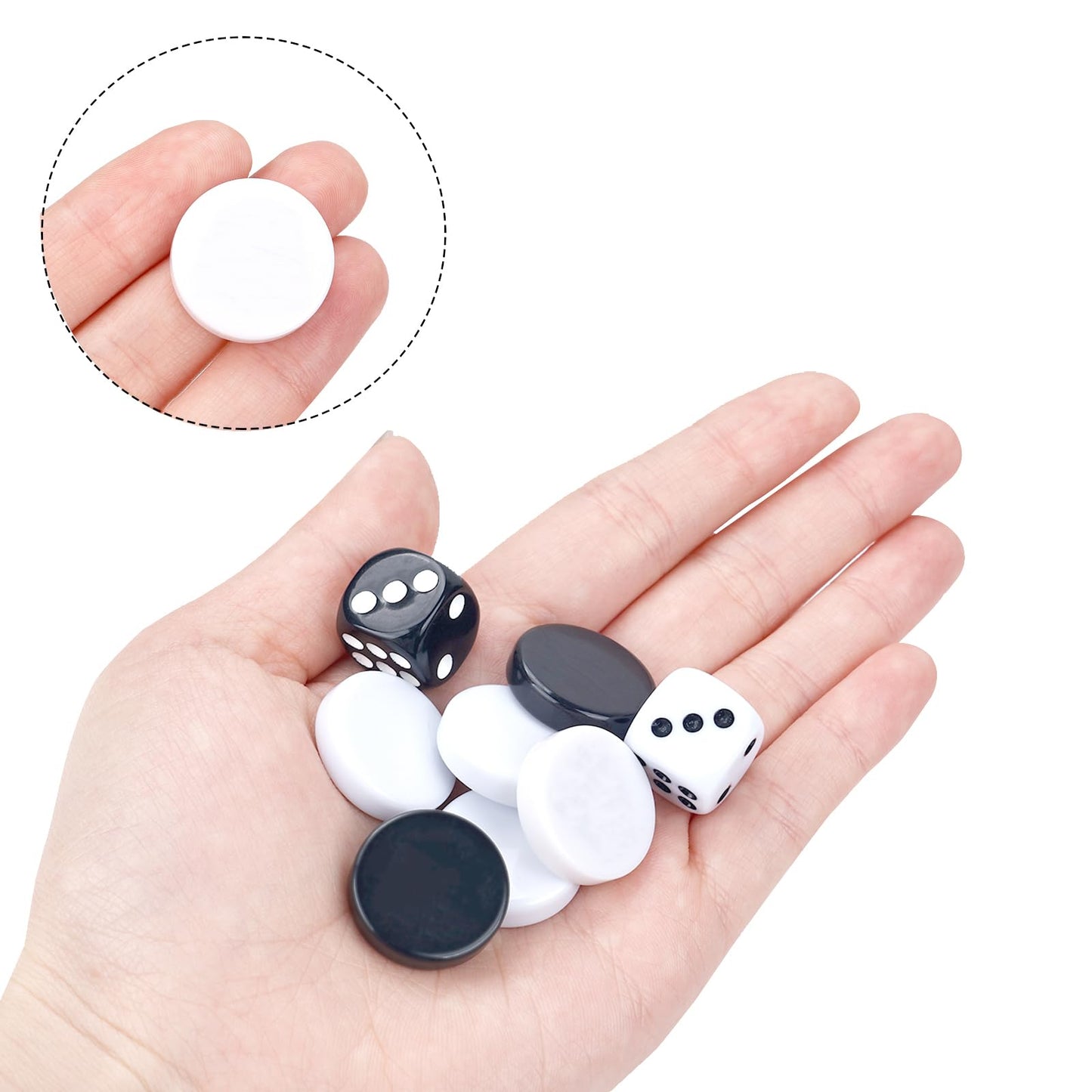 Andux Chess Backgammon Plastic Pieces Only Pawns Chess Pieces SLQQZ-02 (Backgammon Pieces)