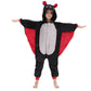 Lobujou Kids Onesie Costume For Boys Girls Halloween Animal Cosplay One Piece Flannel Hooded Black Bat Xl