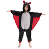 Lobujou Kids Onesie Costume For Boys Girls Halloween Animal Cosplay One Piece Flannel Hooded Black Bat Xl