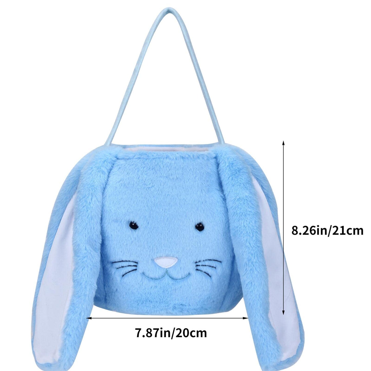 Xinblueco Plush Easter Bunny Basket Easter Buckets With Long Plush Ear Personalized Egg Hunting Easter Bags,Bunny Easter Tote Ba