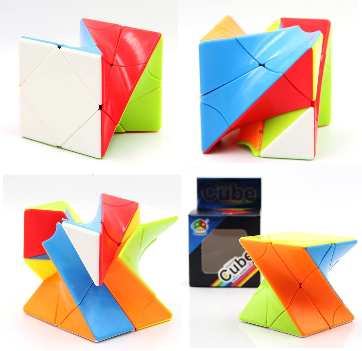 YunTeng Cube Twist 3x3 Speed Cube - Vivid Color Plastic Puzzle Toy, Red/Yellow/Green