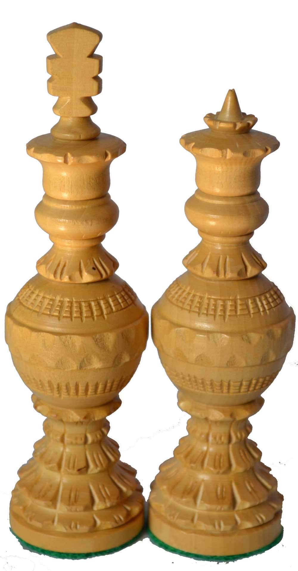 Chessbazar Chess Set Globe Design King 5' 32 Wooden Weighted Handmade Chess Pieces By