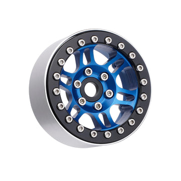 TCRC 4PCS Aluminum 1.9'' High Mass RC Beadlock Wheel Hubs for 1/10 RC Crawler Car TRAXXAS TRX4 TRX6 Axial SCX10 Tamiya CC01 (Blu