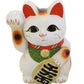 Tokoname Ware Lucky Cat 7.5'' Porcelain Maneki Neko - Right Hand, White, Model 14-03