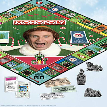 Monopoly Elf | Based On Christmas Comedy Film Elf | Collectible Monopoly Game Featuring Familiar Locations And Iconic Moments |