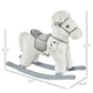 Qaba Kids Plush Ride-On Rocking Horse With Bear Toy, Children Chair With Soft Plush Toy & Fun Realistic Sounds, White