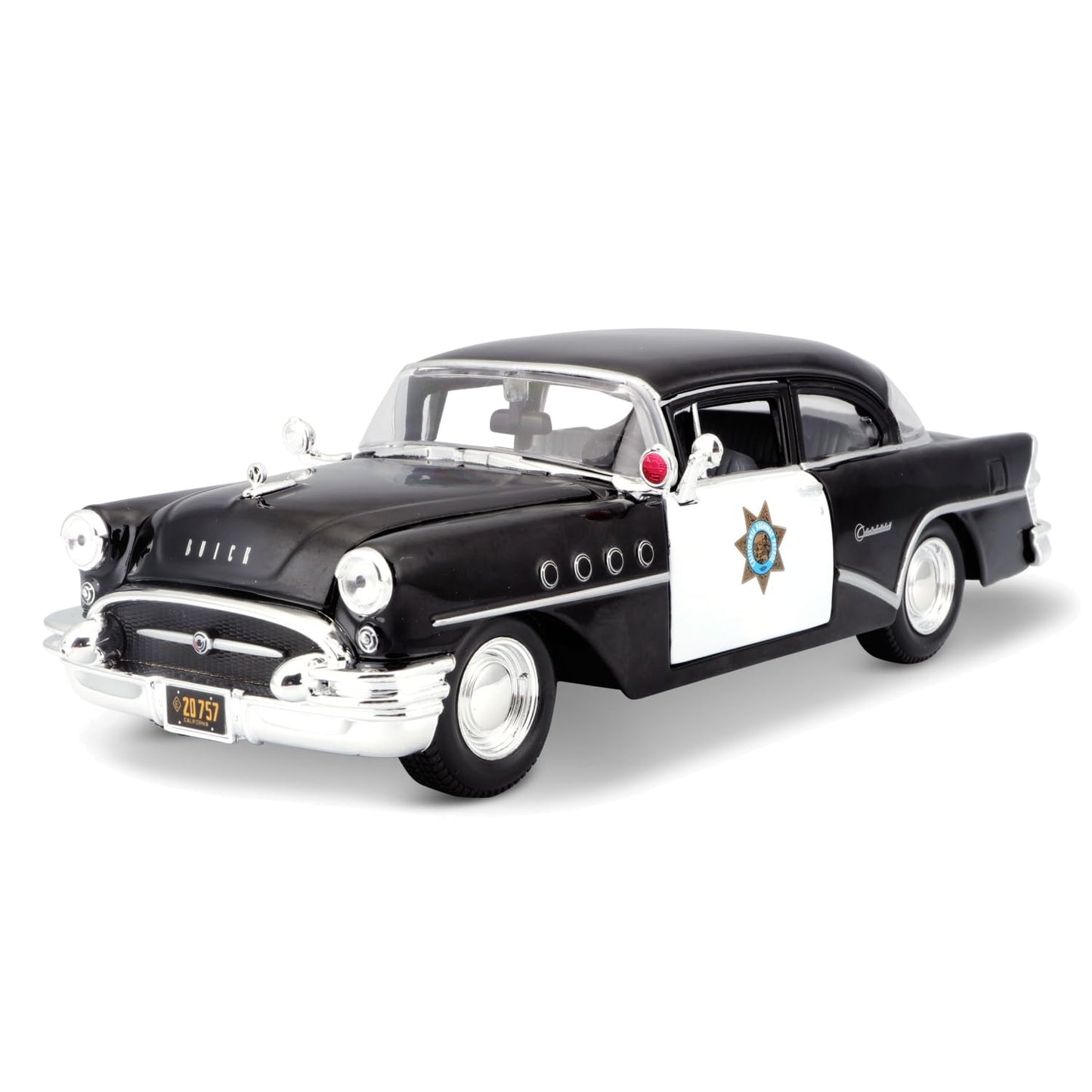 1955 Buick Century Police Car Black and White 1/26 Diecast Model Car by Maisto