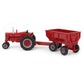 Case IH 1/64 Farmall 400 Narrow Front Tractor with Flarebox Wagon, Diecast Metal, Soft-feel Tires, Ages 3+