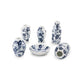 Dollhouse Vase 7 Pcs Set Miniature 1/12 Scale Blue Flower White Porcelain Vases Set  Dollhouse Decoration Accessories