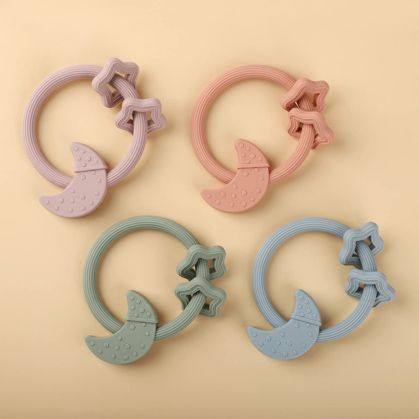 Eoopoon Silicone Baby Teething Toy, Silicone Baby Teether For Babies 3 Months+, Bpa Free, Boys Girls Shower, Birthday, Christmas Gifts (Cotta)
