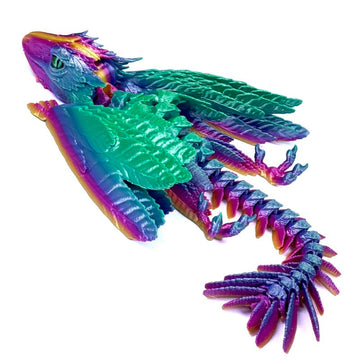 Feathered Wyvern Dragon,3D Printed Dragon, Articulated Dragon with Wings, Fidget Dragon, 3D Printed Toys, Desktop Pet - Indulge