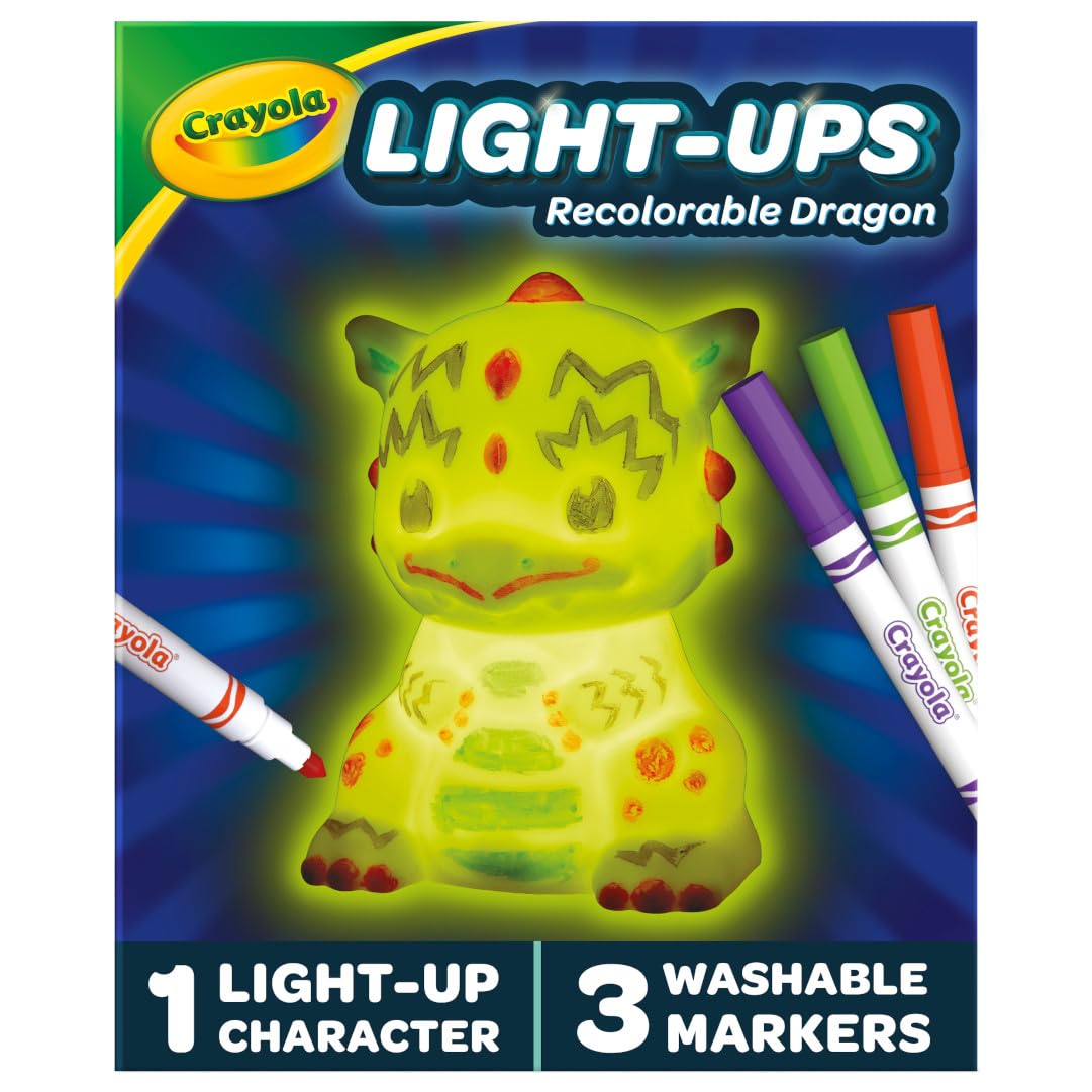 Crayola Light Ups Dragon, Reusable Holiday Craft, Light Up Toy, Indoor Holiday Decor, Stocking Stuffer for Kids, 4+