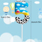 Zi Lan Toy Inspired Game Birthday Candle Cartoon Story Birthday Party Decorations Blue Sky White Cloud and Black Cow Birthday Ca