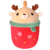 MMguai 14 inch Cute Christmas Deer with Green Scarf,Boba Bubble Tea Plush Soft Pillow Plushies,Large Deer Milk Tea Stuffed Anima
