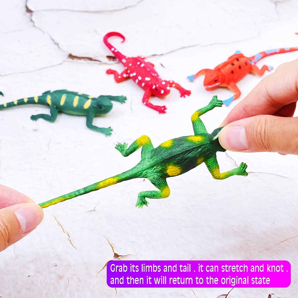 ChuburD 10PCS Lizard Figurines, Color Changing Chameleon Toy, Small Rubber, Various Colors, Model XY-10, Ideal for Kids 3+ and Goodie Bags