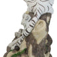 Ebros 9.25' Wide Albino Bengal White Tiger Couple Playing By Curved Tree Branch Statue As Predator Forest Tigers Giant Cats Jungle Frolic Decorative Figurine Perfect For Shelves Desktops Accent
