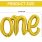 Toniful Gold One Balloons Banner, 42*16 Inch Mylar Foil Script / Cursive Letter One Sign Banner Balloon Bunting Reusable Ecofrie