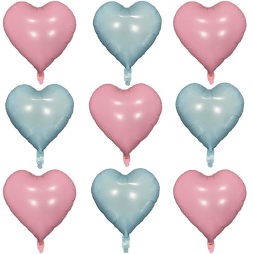 Pink Heart Shaped Balloons Pack Of 10,18 Inch Love Valentine Balloons Blue Heart Romantic Balloons For Valentines Day Propose Ma