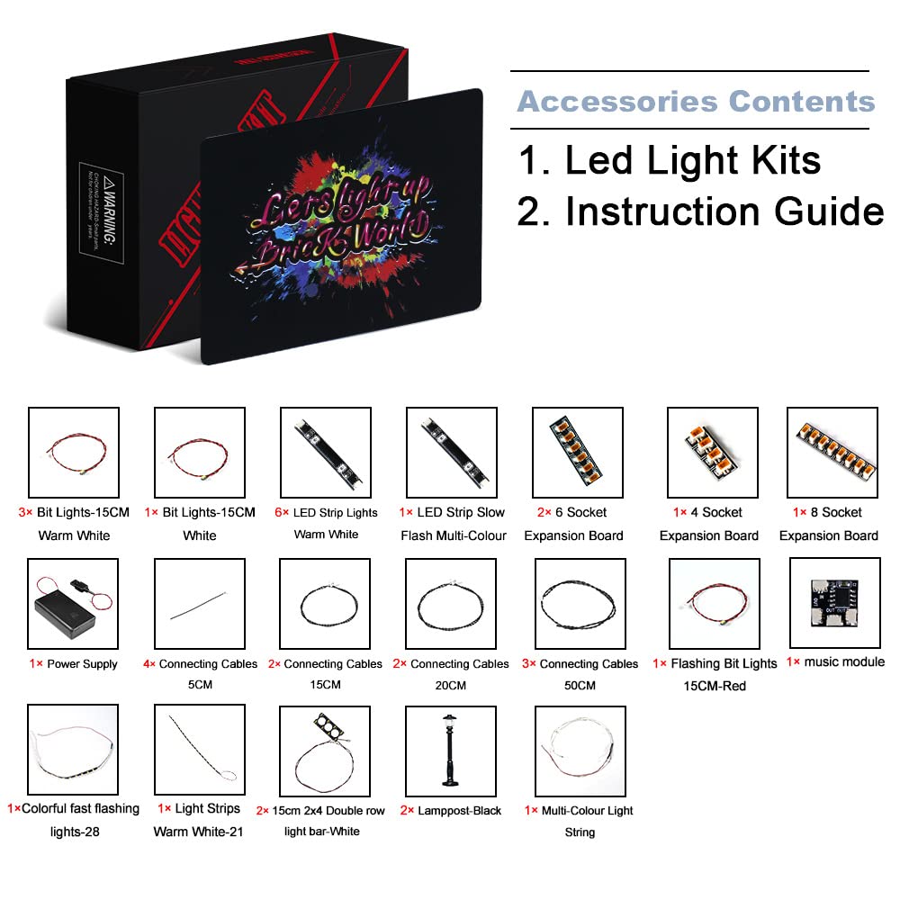 Brickbling Led Light Compatible Withlego 10308 Holiday Main Street Building Set; Creative Lights-Sound Version (Without Model)