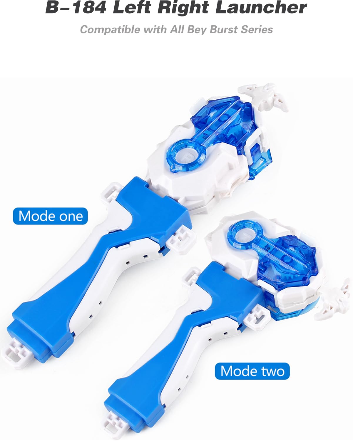Bey Battling Tops Burst Launcher and Grip  Custom Bay cutting edge Launcher LR Left Right Spin DB Layer System Compatible with All Bey Burst Series (White)