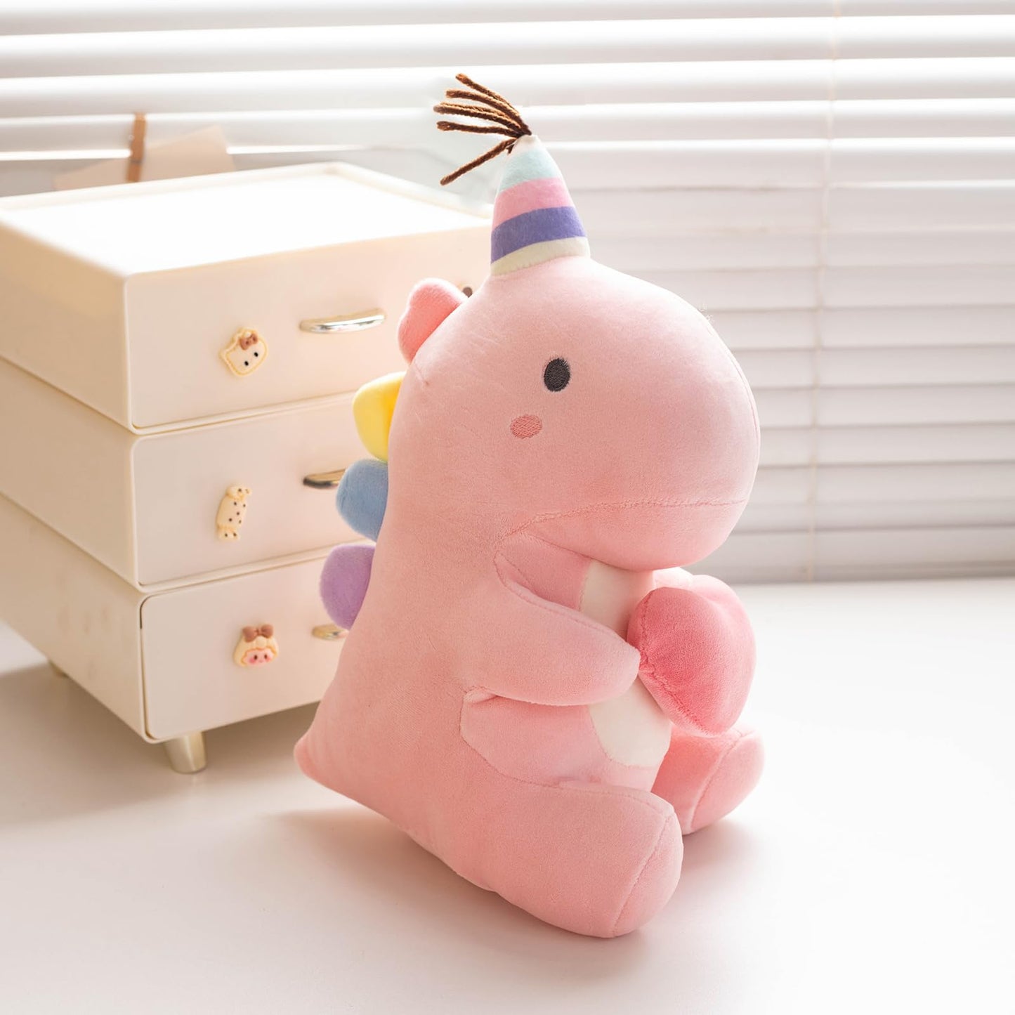 Alwoligag Dinosaur Stuffed Animal, Dinosaur Plush Toy, Loving Soft Dino Plush Toy, Sweet Romantic Cute Dinosaur Plush Toy(11.8 I