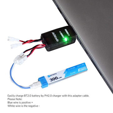 BETAFPV 6pcs BT2.0-PH2.0 Adapter Cable 22AWG for BT2.0 300mAh 1S Battery with 1.0mm Banana Connector Meteor65 1S Brushless Whoop