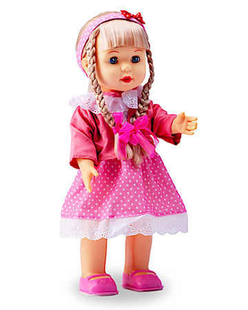 Poco Divo Walking Doll 17' Interactive Vinyl Toy Baby Sonic Control Cuddly Girl Singing Talking Blonde Princess With Blinking Eyes