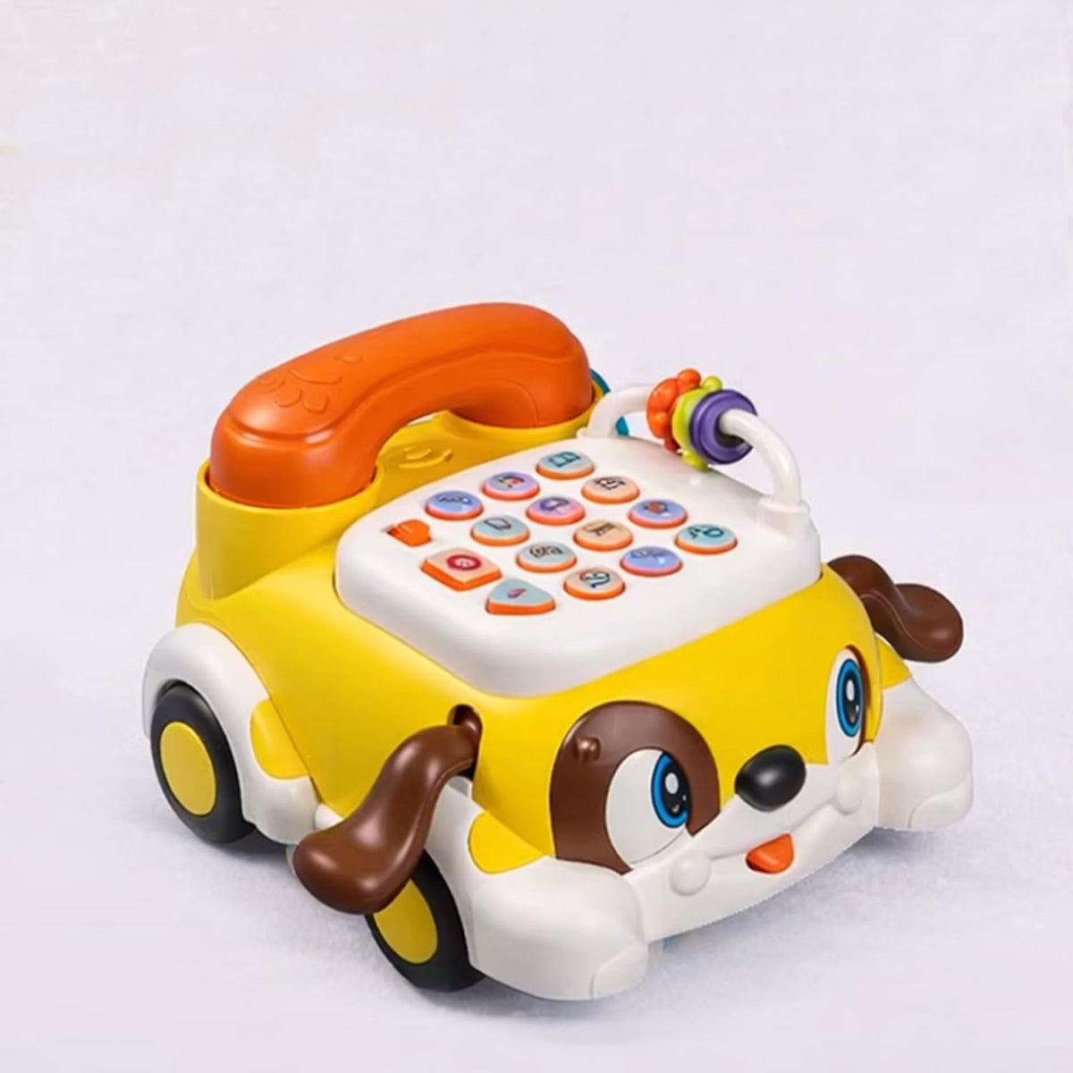 MUREN Educational Learning Musical Dog Phone for Toddlers, Interactive Sensory Toy with Lights, Sound & Auto Moving Wheels Baby 